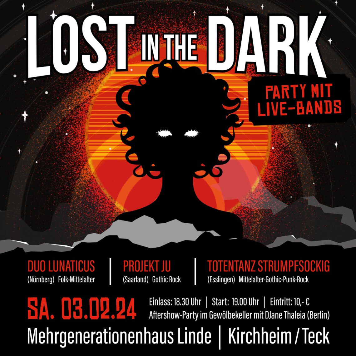 Lost in the Dark Konzertankündigung Flyer